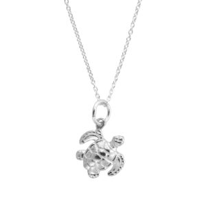 Sterling Silver Mini Sea Turtle Charm Necklace-Product_WYPAP-00444_1