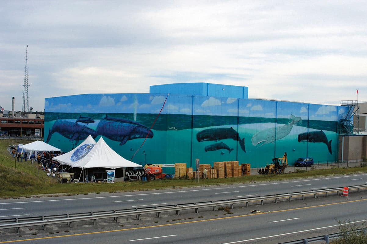 New Bedford, Massachusetts Wyland Whaling Wall #93 “Great Whales of New Bedford”