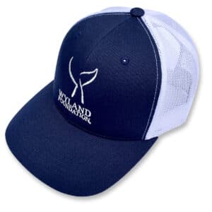 WyFo Whale Tail Logo Snap-back Hat - Navy with White Mesh