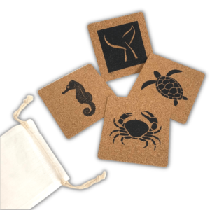 ocean themed cork coasters