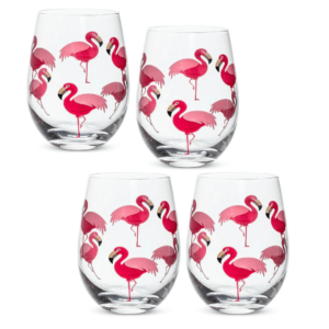 flamingo wing glasses - set of 4
