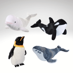 12" Plush Ocean Animals for Kids & Adults - Choose Orca, Humpback, Beluga, Emperor Penguin - Gift with Donation of