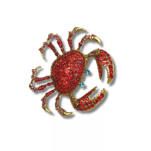 Bright & Dazzling Red Crab Statement Brooch - Lapel Pin