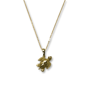 Sea Turtle Necklace charm jewelry with gold-tone