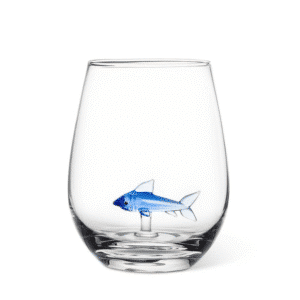 Handblown Shark Stemless Wine Glass - Your Gift with Donation of