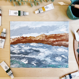 Coastal Cliffs Palette Knife DIY Painting Kit