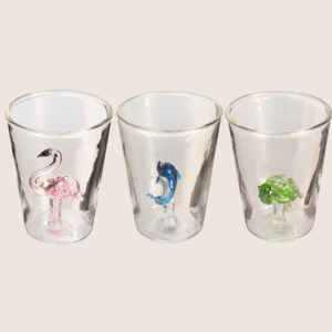 Novelty Figurine Shot Glass - Choose Sea Turtle, Flamingo, or Dolphin