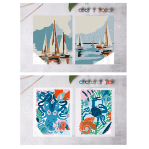Sailboats at Sea or Sea Life DIY Painting Kits - Choose a Set