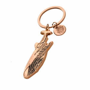 Hard Enamel Whale Shark Keyring by Sol & Mar - Rose Gold Tone